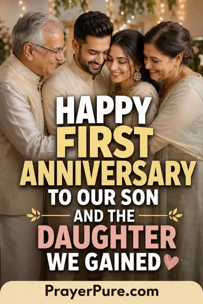 First Anniversary Wishes for Son and Daughter-in-law