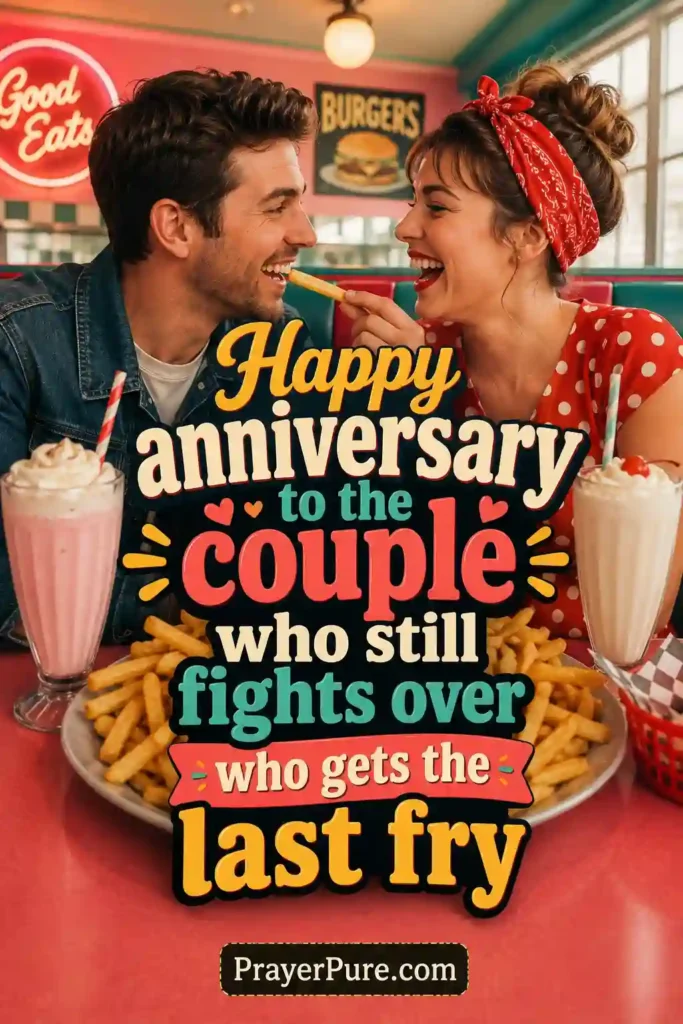 Funny Anniversary Captions About Food