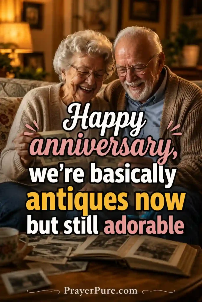 Funny Anniversary Captions About Getting Older Together