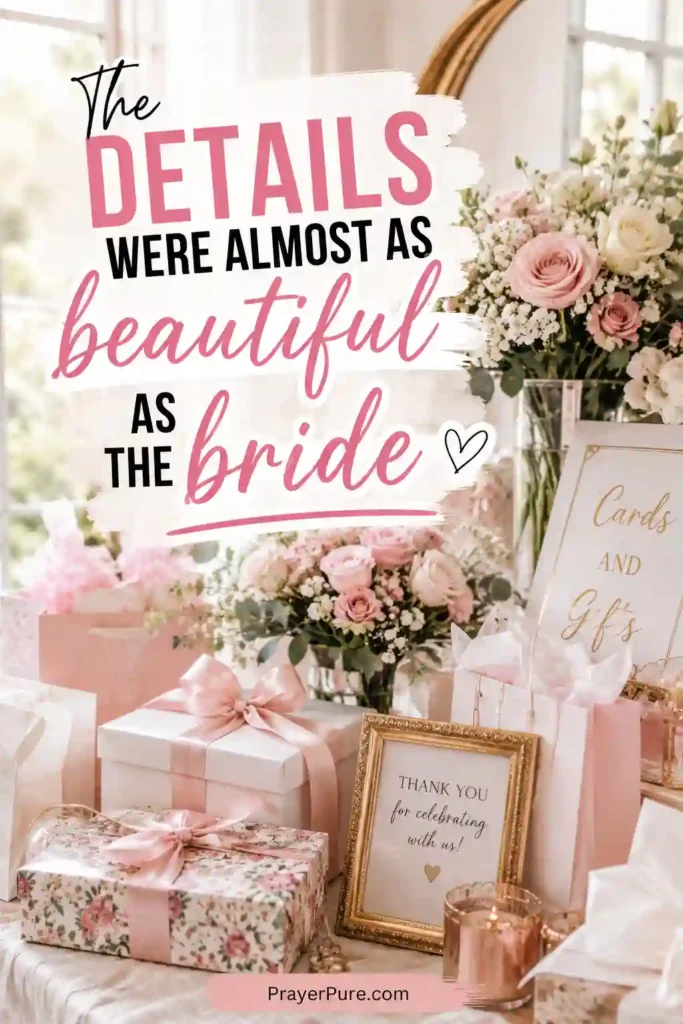 Bridal Shower Gift Table and Decor Captions
