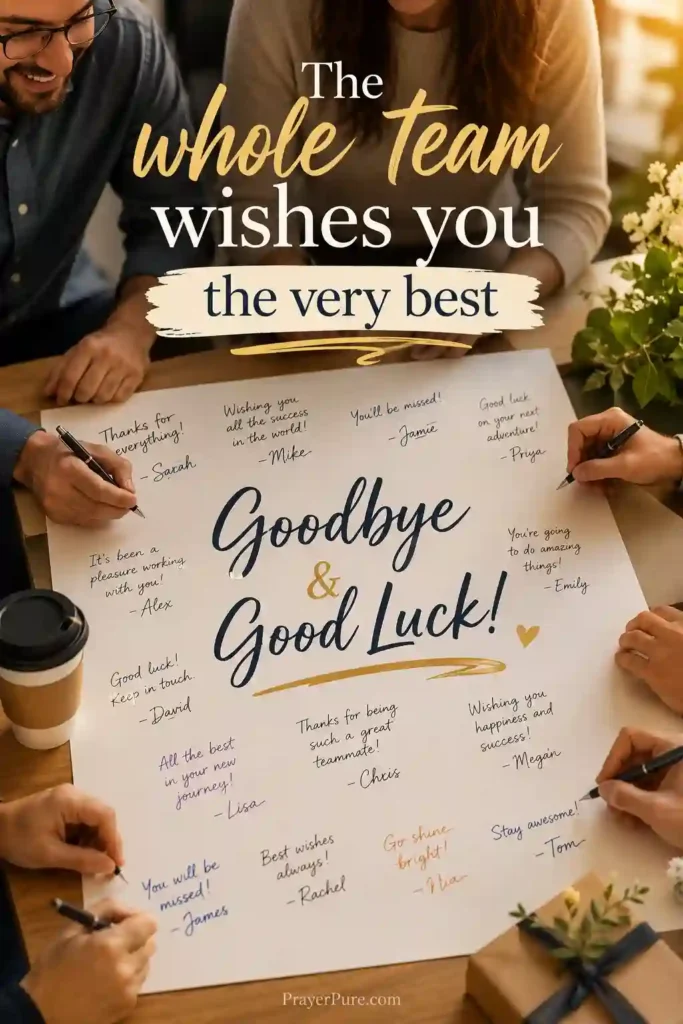 Farewell Card Messages for the Team to Sign