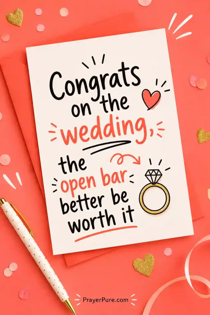 Funny Wedding Card Messages for Any Guest