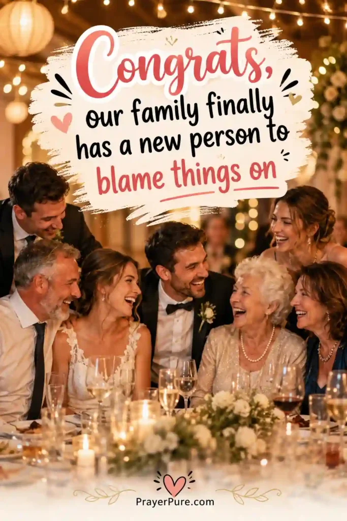 Funny Wedding Messages for Family Members