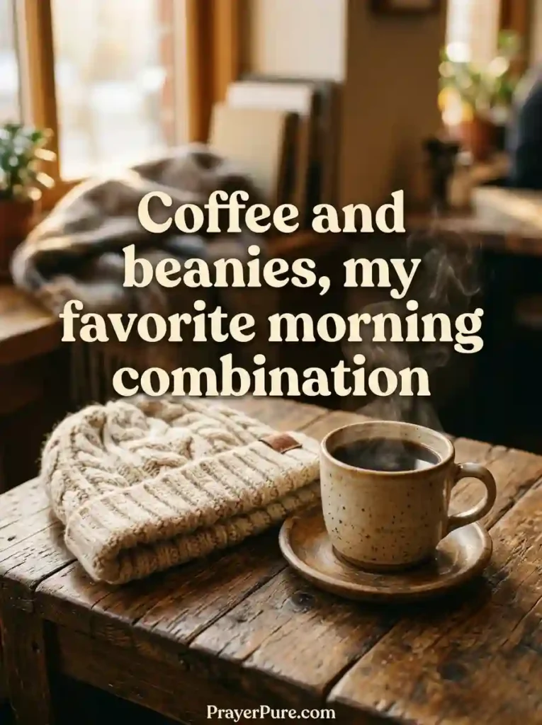 Beanie Captions About Coffee and Cozy Mornings