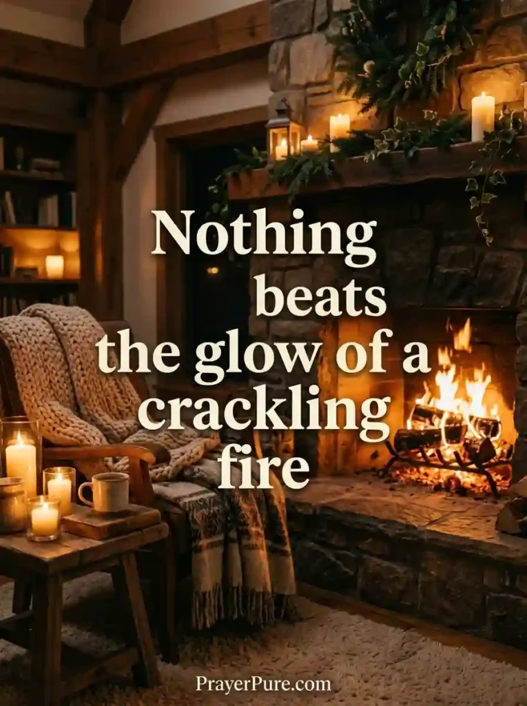 Cozy Fireplace Captions for Warm Fall Photo Ideas