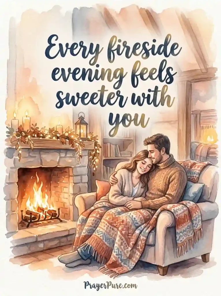 Romantic Fireplace Captions