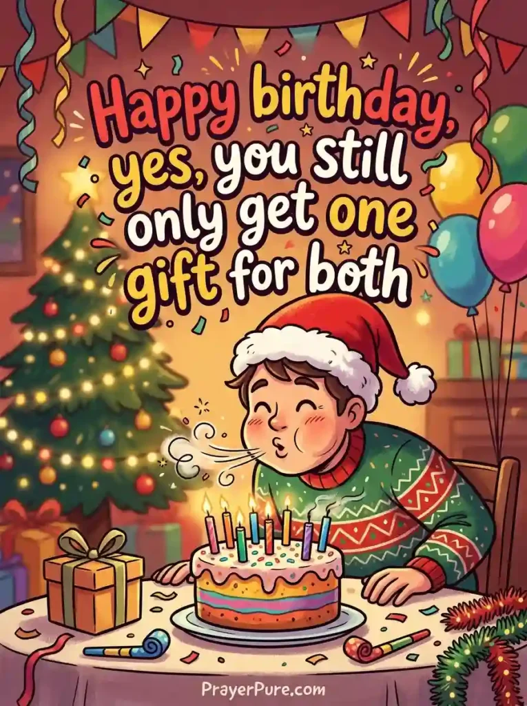 Funny Happy Birthday Wishes for Christmas Birthdays