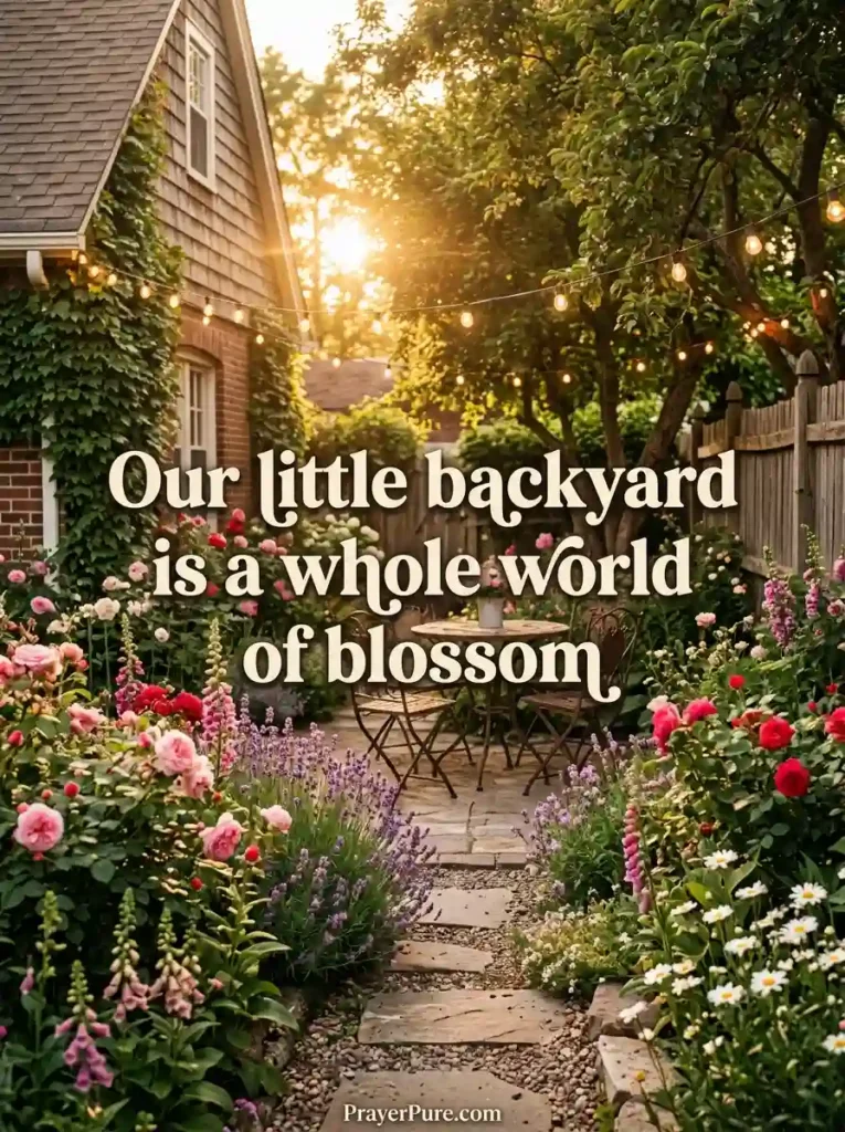 Garden Captions for Flower Beds and Backyard Views
